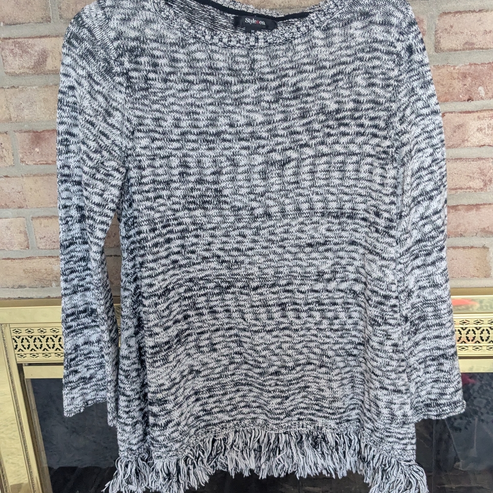 Style & Co. Black and White Sweater